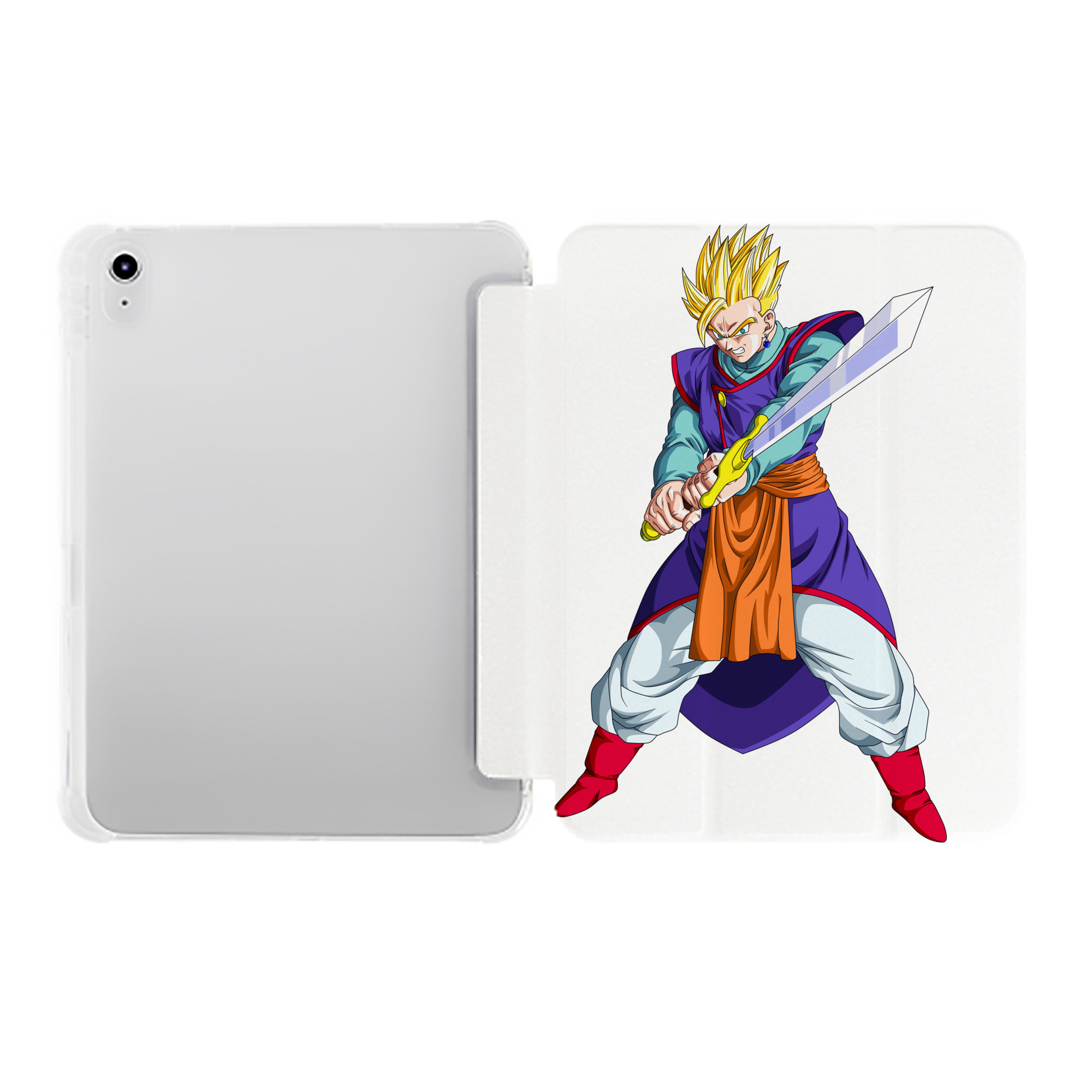 （画像用） ドラゴンボール 孫 悟飯（そんごはん）DRAGON BALL Son Gohan IPad ケース ペン収納付き 三つ折りスタンド PUレザー×シリコン 対応機種9.5/10.5/10.9インチ